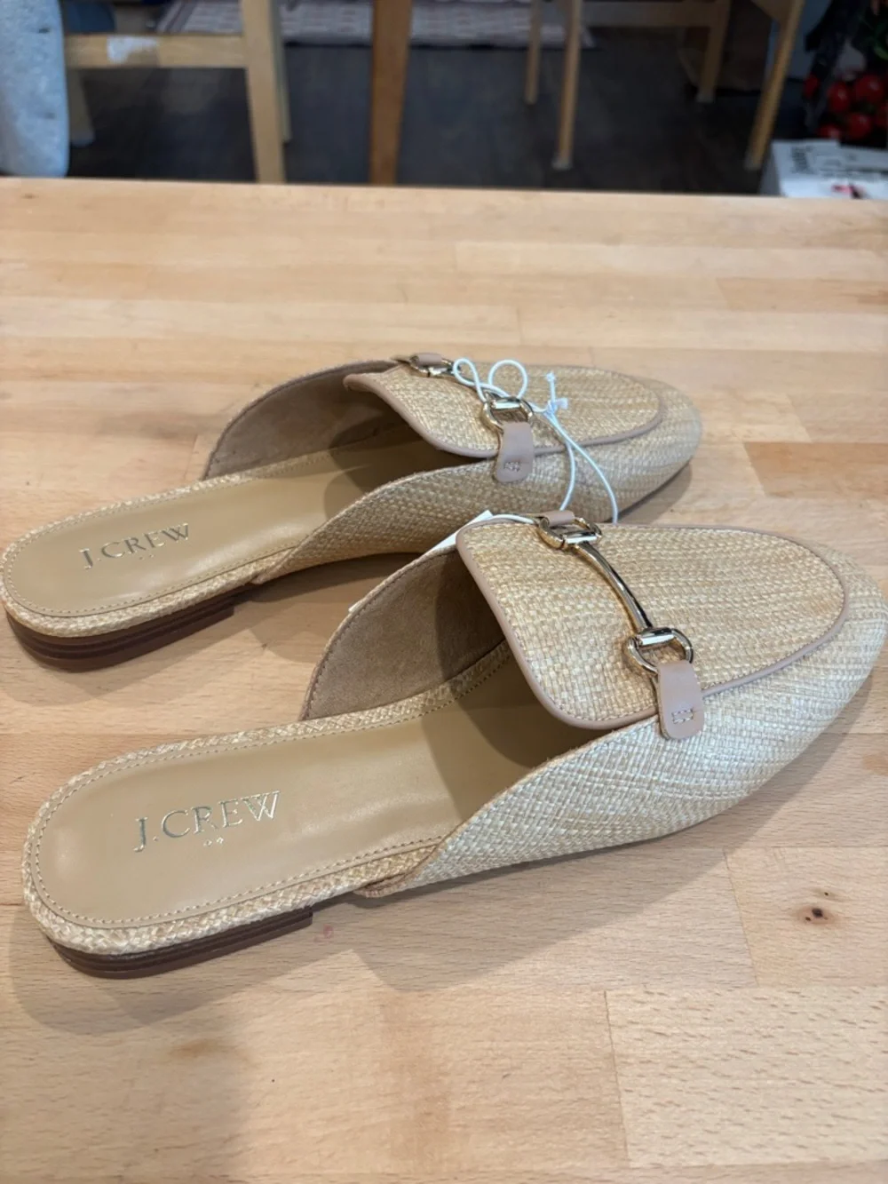 J. Crew Natural Straw Slip-On Horsebit Mules - Picture 5 of 5